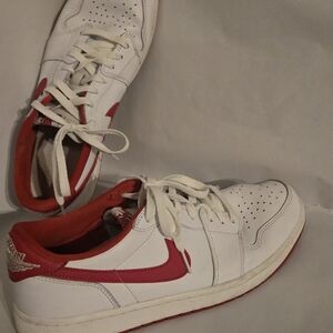 White and Red Nike Air Jordan Sneakers